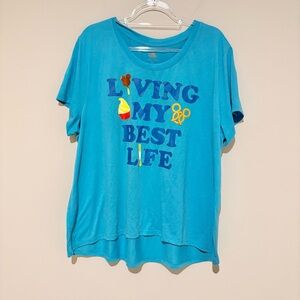 DISNEY Parks Living My Best Life Disney Snacks Shirt Blue size‎ 2X